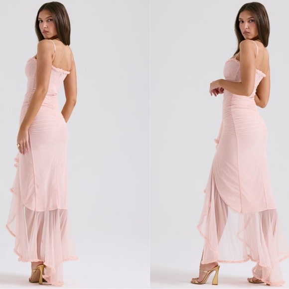 House of CB 'Gabriella' Soft Peach Ruffled Front Gown New with Tag! - Picture 4 of 13